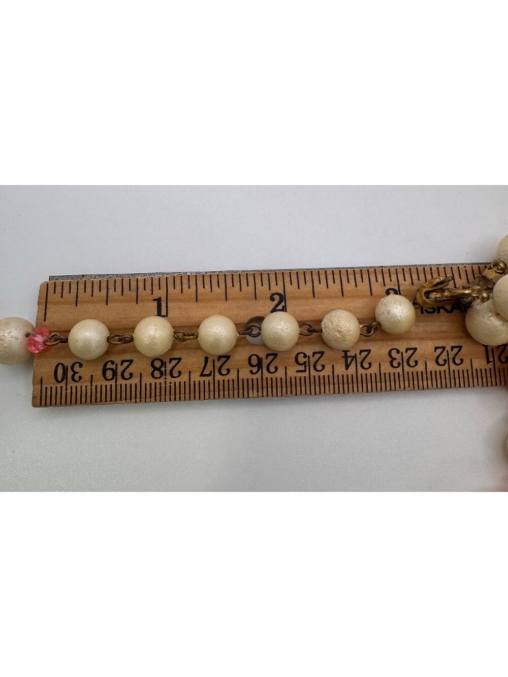 Vintage Paper Mache Bead Necklace Double Strand Artisan Leaf Clasp Chunky - Picture 16 of 16